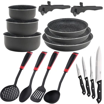BERGNER's Cooking set sauce pans (20,22,26cm), saucepans with handles pull out, click & Cook knives and kitchen supplies
BERGNER's Cooking set sauce pans (20,22,26cm), saucepans with handles pull out, click & Cook knives and kitchen supplies