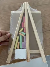 Xingi-pizarra para mensajes de escritorio para niños, caballete de madera de pino, pizarra negra, tablero de escritura plegable BB71, 16x29cm