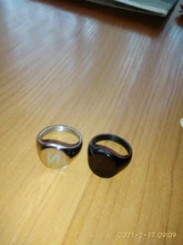 Anillo de acero inoxidable personalizado para mujer, sello de letra con parte superior redonda gruesa, Punk, joyería de moda