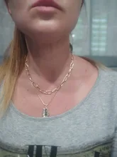 17KM-gargantilla Punk de cadena de oro grueso multicapa para mujer, collar con colgante redondo Irregular a la moda, joyería de tendencia 2021