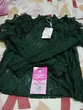 Blusa holgada con manga tres cuartos para verano, camisa elegante con encaje y volantes para mujer, 2020