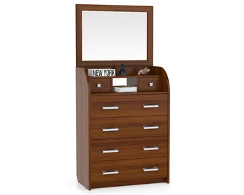 Chest of drawers with mirror color Walnut 
Chest of drawers with mirror color Walnut