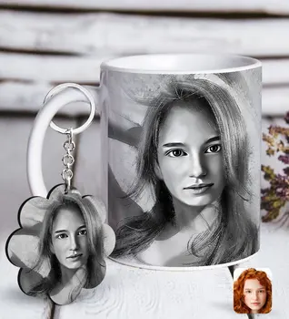 Personalized Women 'S Charcoal Artistic Portrait Design White Mug and Keychain Gift Seti-26
Personalized Women 'S Charcoal Artistic Portrait Design White Mug and Keychain Gift Seti-26