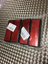 Lámina reflectiva para coche, motocicleta, camión, pegatina de plástico rojo para advertencia de seguridad 87*32*11mm, 4x