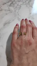 Anillo con iniciales de moda para mujer, sortija abierta con 26 letras de Color dorado, joyería de boda, regalo de cumpleaños