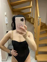 Criptográfico de malla negro Bodi transparente de cadena de Metal sin respaldo tirantes body Sexy Bodycon mono del Club de la moda de fiesta