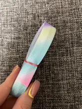 BRISTLEGRASS 5 Yard 5/8 15mm Pastel Rainbow Print FOE Fold Over Elastics Spandex Satin