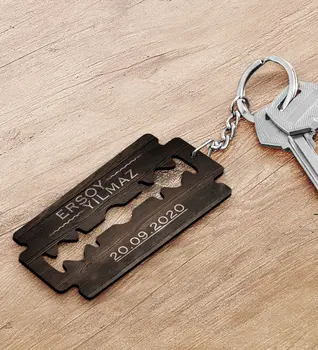Personalized Razor Figured Wood Anahtarlık-2 
Personalized Razor Figured Wood Anahtarlık-2