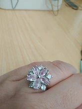 Nuevo romántico flor de cerezo circón anillos de dama de moda elegante Sakura princesa anillos de boda de joyería de la novia