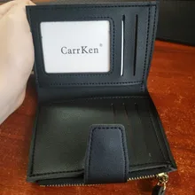 Cartera corta de Color liso con cremallera para mujer, monedero pequeño de cuero, Mini cartera de mano con cierre
