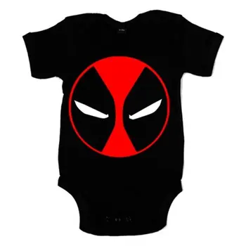 Baby bodysuit Dead Pool face angry 
Baby bodysuit Dead Pool face angry