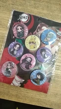 8 unids/set Anime demonio Cazavampiros: Kimetsu No Yaiba insignia de Cosplay de dibujos animados recoger mochilas bolsas de broche de botón regalo