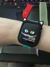 Funda protectora para Apple Watch 4, 5, 6 se, 40mm, 44mm, silicona suave con un dibujo animado, orejas de gato, iWatch Series 3, 2, 42mm y 38mm