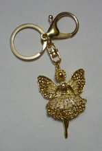 Joyería creativa colgante llavero aleación Diamante de imitación hada y mariposa llavero bolso colgante coche llavero mujer joyería regalo