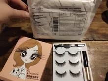Moda mujer 3 pares magnético delineador de ojos Set de pestañas postizas pegamento libre de imán de las pestañas de Bushy rizado pestaña extender maquillaje