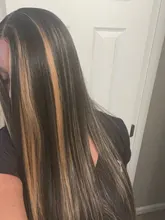 Peluca sintética larga y Lisa para mujeres negras, exquisita Peluca de Color rubio miel resaltado, parte media resistente al calor