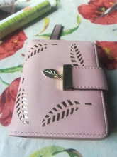 Cartera larga de piel sintética para mujer, bolso dorado con hojas ahuecadas, monedero, tarjetero