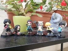 6 unids/set Anime demonio asesino Kimetsu No Yaiba figura Q Posket Kamado Tanjirou Kamado Nezuko Agatsuma juguetes 6cm