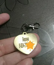 Placa de identificación con grabado gratis para perros y gatos, placa con nombre personalizada, antipérdida, con forma de corazón, colgante para Collar