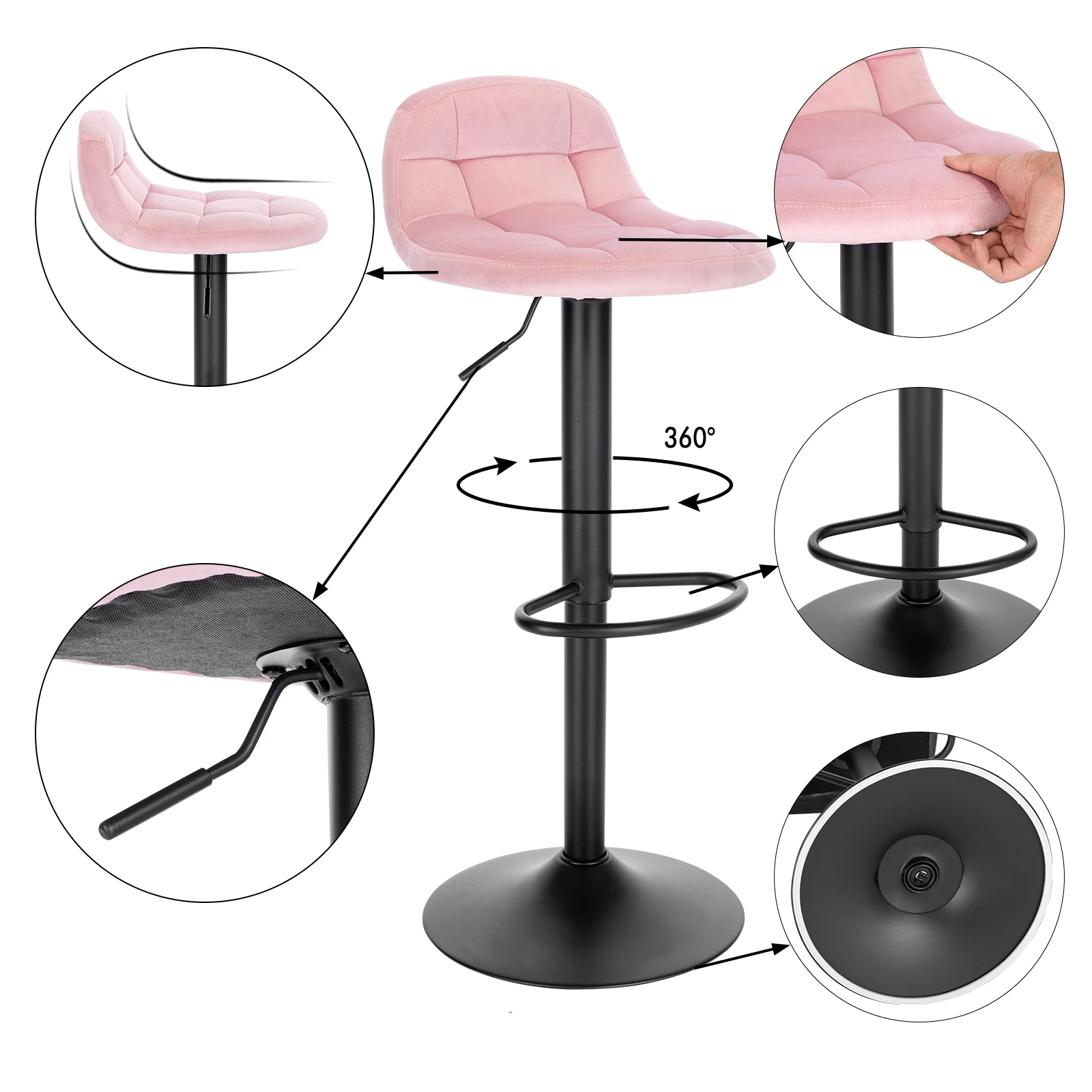 2PCS/Set Bar Stools with Backrest Footrest Height-Adjustable Barstools Pub Counter Height Bar Chair Home Office Kitchen Chair 7 Mallzona U748558a8e10b48e6bc590d4854eda760D 2PCS/Set Bar Stools with Backrest Footrest Height-Adjustable Barstools Pub Counter Height Bar Chair Home Office Kitchen Chair Mallzona