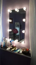 Maquillaje LED espejo bombillas de luz de vanidad de luces para espejo USB 12V Hollywood baño tocador de iluminación regulable LED lámpara de pared