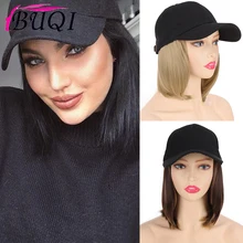 BUQI Baseball Cap Wig with Straight Hair Extensions Synthetic Short Bob Hairstyles Hat Wigs for Women Adjustable Black Hat 
BUQI Baseball Cap Wig with Straight Hair Extensions Synthetic Short Bob Hairstyles Hat Wigs for Women Adjustable Black Hat