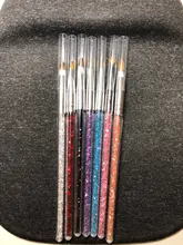 Juego de pinceles para manicura profesional, pinceles para pintura acrílica de diamantes de imitación, Kit de esmalte de Gel UV, gradiente de forro de uñas