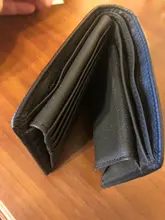 Billetera de cuero genuino para hombre, billetera de 100%, producto prémium, corta, negra, Cuero de vaca Real