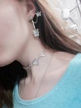 Gargantilla de eslabones con corazón hueco para mujer, collar dorado, cadena llamativa, regalo de fiesta, joyería para niña