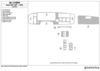 Interior lining for Saab 900 1987-1993. Set L1524.
Interior lining for Saab 900 1987-1993. Set L1524.