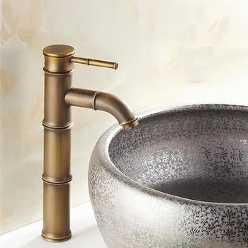 Bathroom sink basin mixer tap antique brass BAMBOO High
Bathroom sink basin mixer tap antique brass BAMBOO High