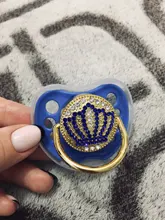 Chupete de bebé con diamantes de imitación, elegante accesorio infantil con brillantes, en color rosa