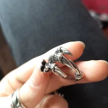 Anillo de estilo gótico para hombre y mujer, sortija de serpiente con diseño de garra de dragón y animales, Estilo Vintage, Punk, Hip Hop, apertura ajustable, regalo de joyería