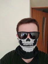 Bufanda para montar en Halloween para hombre y mujer, pañuelo para la cabeza, mascarilla de calavera medio rostro, bufanda de fantasma para cuello y senderismo, pasamontañas