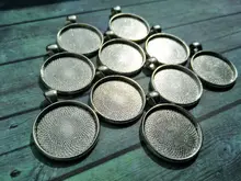 10 unids/lote 25mm tamaño interior 10 colores plateado patrón clásico serie ajuste 25mm cabujón Base de cristal configuración bandeja; Promoción con pérdida de dinero