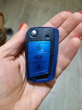Funda para llave de coche, para Volkswagen, VW, Polo, Golf 7, MK7, Tiguan, passat, Skoda, Octavia, Kodiaq, Karoq, Seat Ateca, Leon