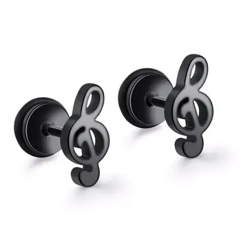 Angemiel Black Musical Note Titanium Male Earrings
Angemiel Black Musical Note Titanium Male Earrings