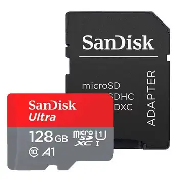 Card ultra android microsd xc UHS-I + adapter sandisk sd-128gb-class 10 - 100 mb/s 
Card ultra android microsd xc UHS-I + adapter sandisk sd-128gb-class 10 - 100 mb/s