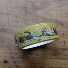 Cinta adhesiva decorativa con dibujo de gato perezoso, pegatina para álbum de recortes, papelería Kawaii