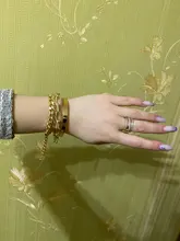 VKME-Conjunto de pulseras de cadena cubana Punk para mujer, brazaletes de Color dorado grueso, Miami, bohemio, joyería de moda, 3/4 Uds.