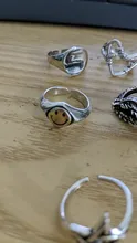 ¡Venta al por mayor! Anillos Foxanry de Plata de Ley 925 con cara sonriente para mujer, cadena creativa y sencilla, regalos geométricos para fiestas
