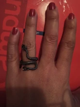 1 pieza nuevo europeo Retro Punk muy grandes espíritu anillo de serpiente de la personalidad de la moda estereoscópico anillo ajustable con apertura de la joyería