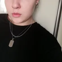 Collar con etiqueta para perro placa con nombre del ejército militar para hombre, chapa con identificación grabada en blanco, Color plateado, nuevo colgante, joyería de acero inoxidable, venta al por mayor