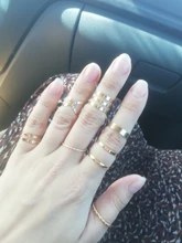 Doocna 8 unids/set Bohemia oro conjunto anillo conjuntos para los hombres y las mujeres geométrico Simple anillo de boda de toque de accesorios de joyería 10287