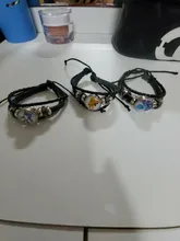 Pulsera trenzada de varias capas para niños, brazalete de cuero trenzado, con diseño de estrella de juguete