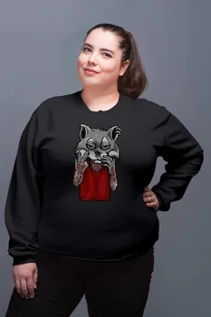 Angemiel Wear Tattooed Raccoon Black Women Sweatshirt 
Angemiel Wear Tattooed Raccoon Black Women Sweatshirt
