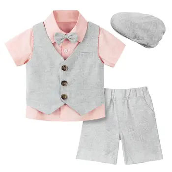 Baby Boy Wedding Outfit Infant Baptism Formal Blazer Toddler Gentleman Tuxedo Short Sleeve Bow Tie 3PCA
Baby Boy Wedding Outfit Infant Baptism Formal Blazer Toddler Gentleman Tuxedo Short Sleeve Bow Tie 3PCA