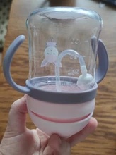 Taza de bebida de 300ml para niños, vaso de paja con diseño de dibujos animados para niños, resistente a caídas, botella de agua, Bola de aprendizaje azul
