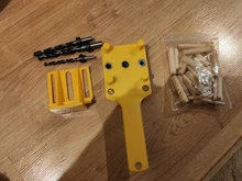 Plantilla de plástico ABS para perforación de madera con 3 orificios, plantilla de pasador rápido para taladrar madera, con orificios de 3 medidas, 6, 8 y 10mm, perforadora de bolsillo, para carpintería