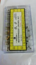 Piezas de Repuesto de corona de reloj unids/caja, domo surtido de cabeza plana, Kit de herramientas de reparación de accesorios de reloj, 170